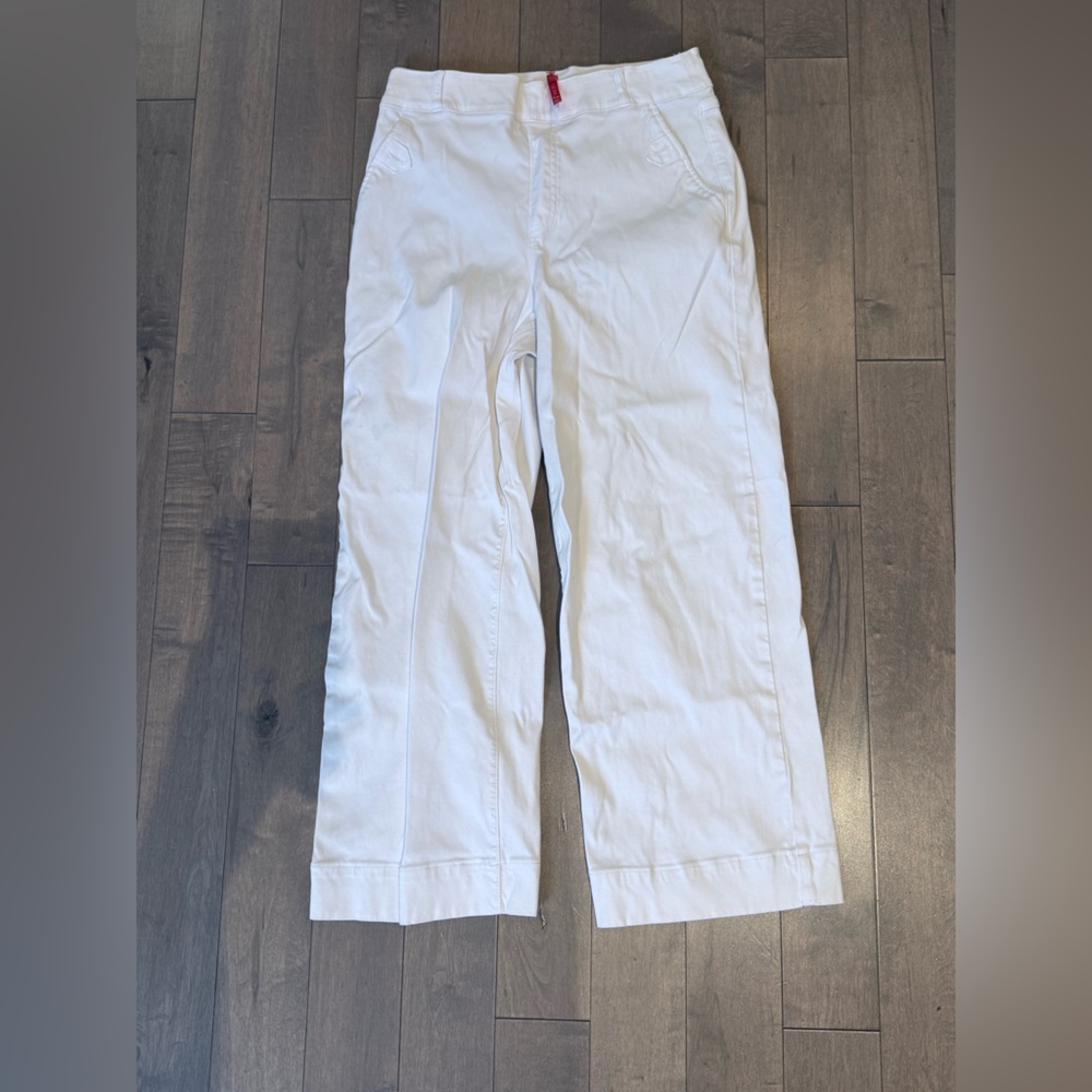 Spanx Medium Crisp White cropped Wide-leg Trousers
